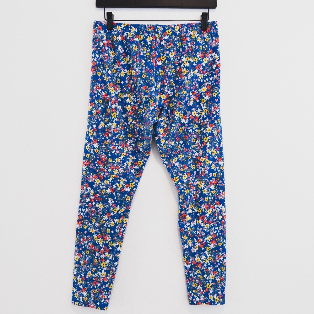 No Boundaries Floral Leggings Womens Large 11-13 Blue Multicolor Cotton Stretch‎ - Picture 2 of 6